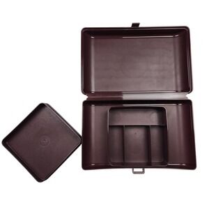 Tupperware Tuppercraft Personal Valet Travel Case 1624-2 Brown Storage Box Tier